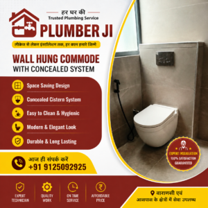 Wall Hung Commode with Concealed System Installation in Varanasi | Plumber Ji